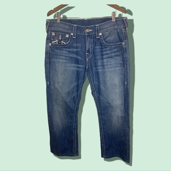 True Religion Straight Blue with White Accents  Size:32 Made In USA - Picture 6 of 6
